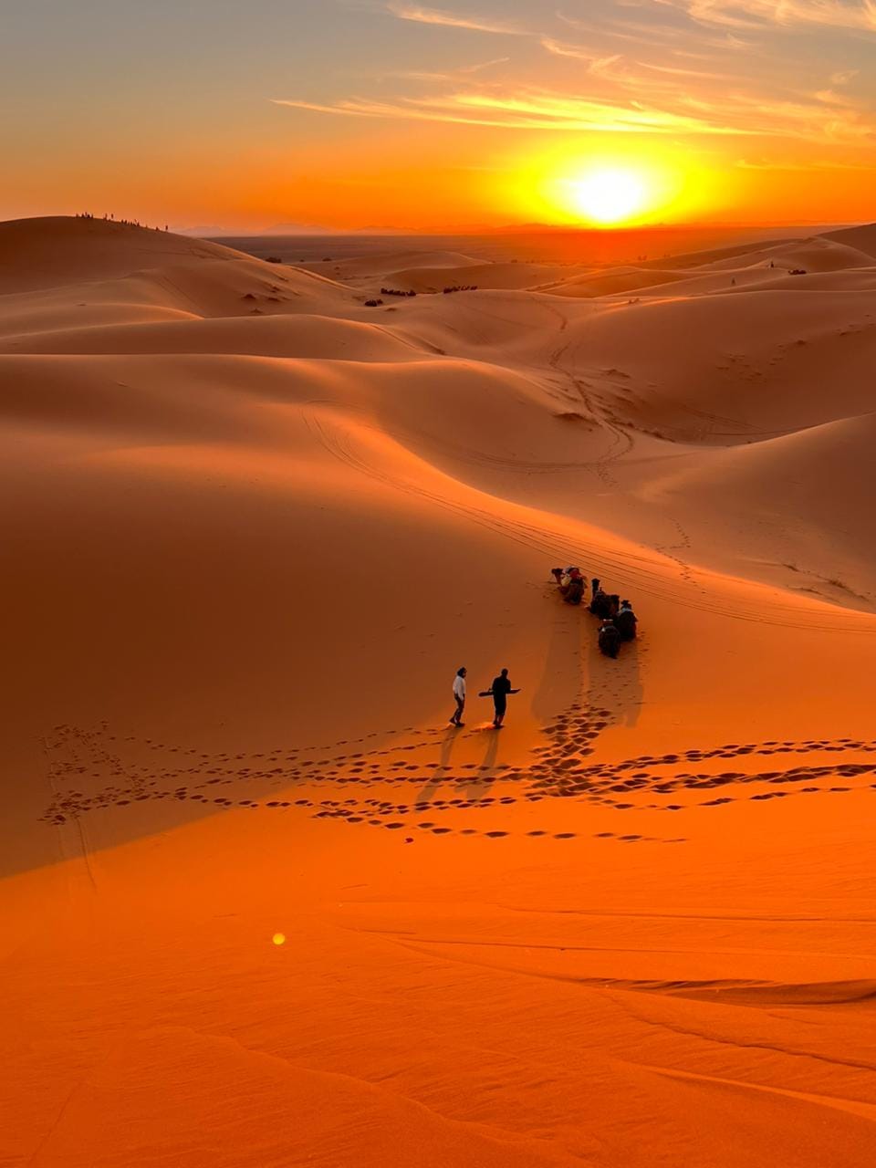 merzouga camello atardecer paseo